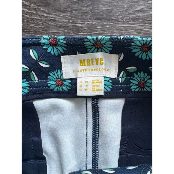 NWT Anthropologie Maeve Slim Ponte Pants In Navy Size 6 $118 MSRP - Picture 9 of 10